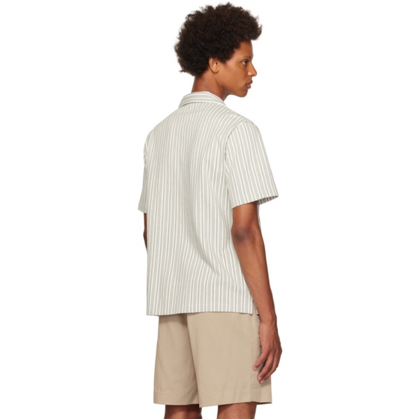 빈스 빈스 Vince Green & White Striped Shirt 232875M212003