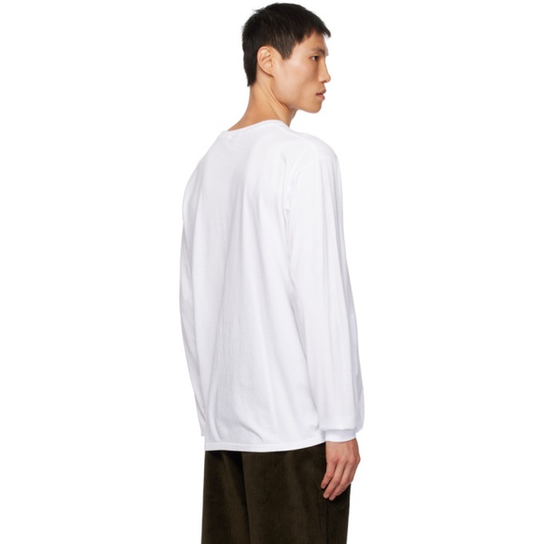  노아 Noah White Classic Long Sleeve T-Shirt 232876M213004