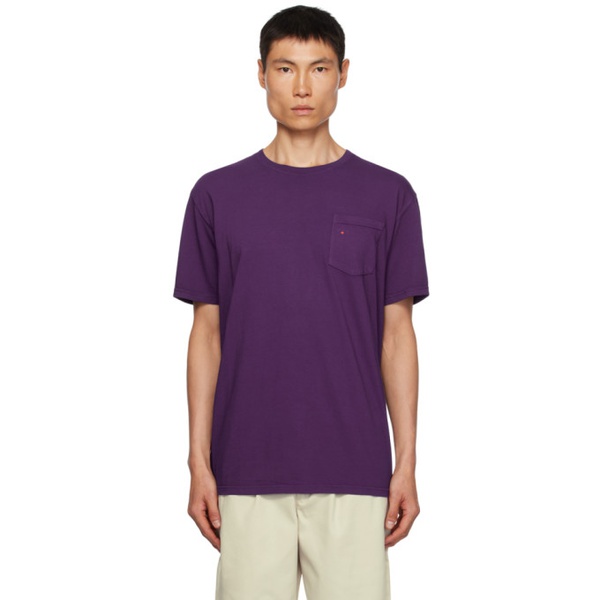  노아 Noah Purple Pocket T-Shirt 232876M213024