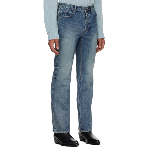  솔리드 옴므 Solid Homme Blue Straight-Leg Jeans 232877M186000