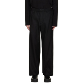 솔리드 옴므 Solid Homme Black Drawstring Trousers 232877M191002