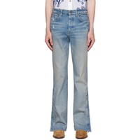아미리 AMIRI Blue Stacked Flared Jeans 232886M186001