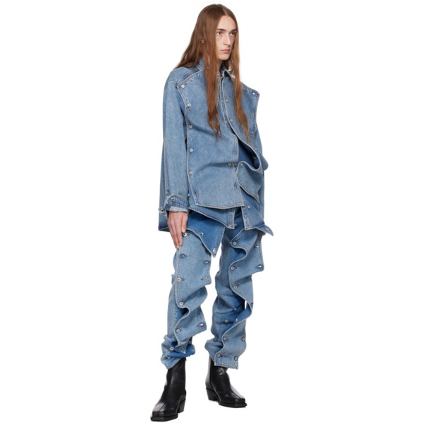  와이프로젝트 Y/Project Blue Snap Off Jeans 232893M186007