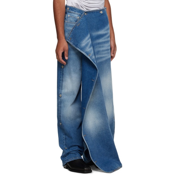  와이프로젝트 Y/Project Blue Snap Off Jeans 232893M186008