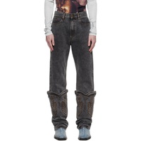 와이프로젝트 Y/Project Black Mini Cowboy Jeans 232893M186020