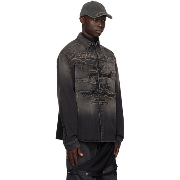  와이프로젝트 Y/Project Black Paris Best Patch Denim Shirt 232893M192000