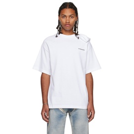 와이프로젝트 Y/Project SSENSE Exclusive White Folded Shoulder T-Shirt 232893M213012