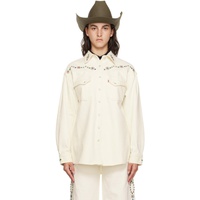 안나수이 Anna Sui White Studded Denim Shirt 232894F109000