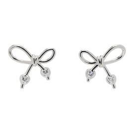 슈슈통 SHUSHU/TONG SSENSE Exclusive Silver YVMIN 에디트 Edition Knotted Bow Metal Earrings 232901F022028