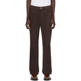 세컨드 레이어 Second/Layer Brown Patch Leather Trousers 232902M189002