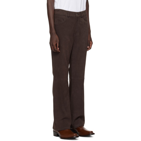  세컨드 레이어 Second/Layer Brown Patch Leather Trousers 232902M189002