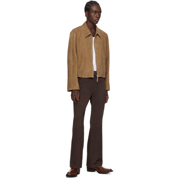  세컨드 레이어 Second/Layer Brown Patch Leather Trousers 232902M189002