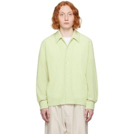 세컨드 레이어 Second/Layer Green Textured Shirt 232902M192000