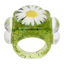 La Manso SSENSE Exclusive Green Tetier Bijoux 에디트 Edition Iconic Daisy Ring 232913F024017