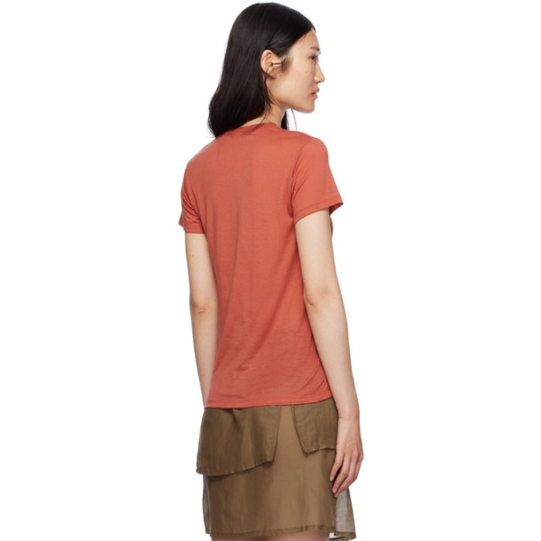  베이스레인지 Baserange Red Semi-Sheer T-Shirt 232922F110022