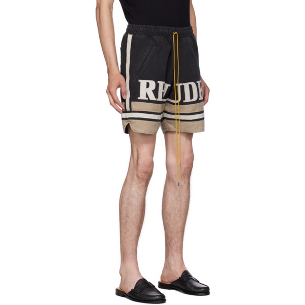  루드 Rhude Black Paneled Shorts 232923M193006