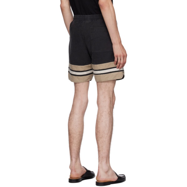  루드 Rhude Black Paneled Shorts 232923M193006