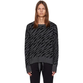 루드 Rhude Black & Gray Zebra Sweater 232923M201001