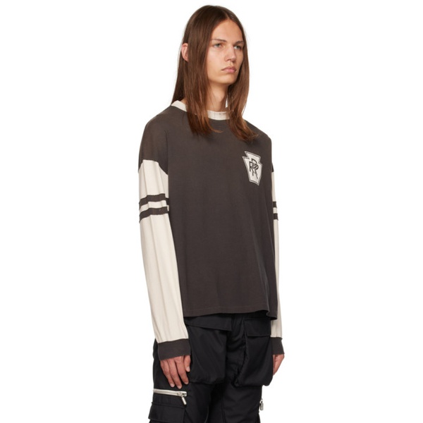 루드 Rhude Black & White Triple R Long Sleeve T-Shirt 232923M213010