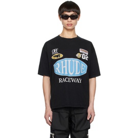 루드 Rhude SSENSE Exclusive Black Raceway T-Shirt 232923M213047