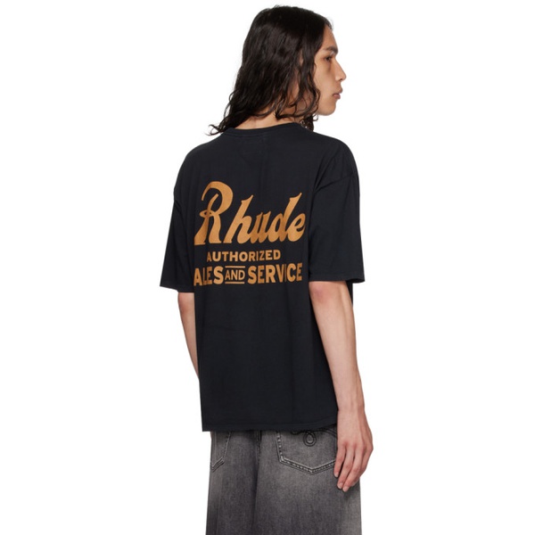  루드 Rhude Black Sales And Service T-Shirt 232923M213061