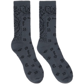 루드 Rhude Gray Bandana Socks 232923M220001