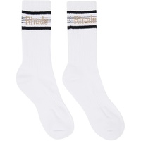루드 Rhude White Stripe Sport Socks 232923M220008