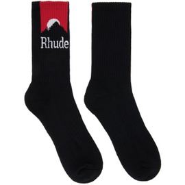 루드 Rhude Black Moonlight Socks 232923M220009