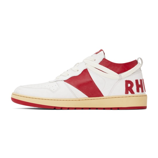  루드 Rhude White & Red Rhecess Low Sneakers 232923M237003