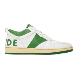 루드 Rhude White & Green Rhecess Low Sneakers 232923M237006