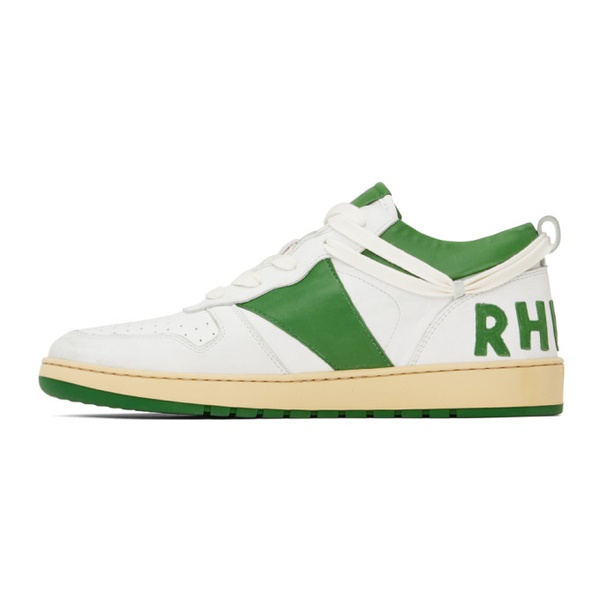  루드 Rhude White & Green Rhecess Low Sneakers 232923M237006