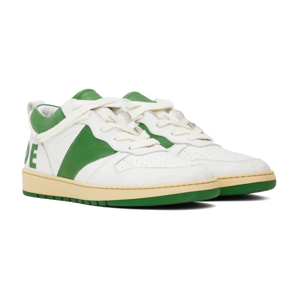  루드 Rhude White & Green Rhecess Low Sneakers 232923M237006