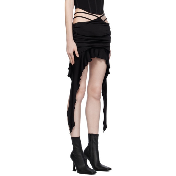  미스비헤이브 MISBHV Black Gathered Miniskirt 232937F090003