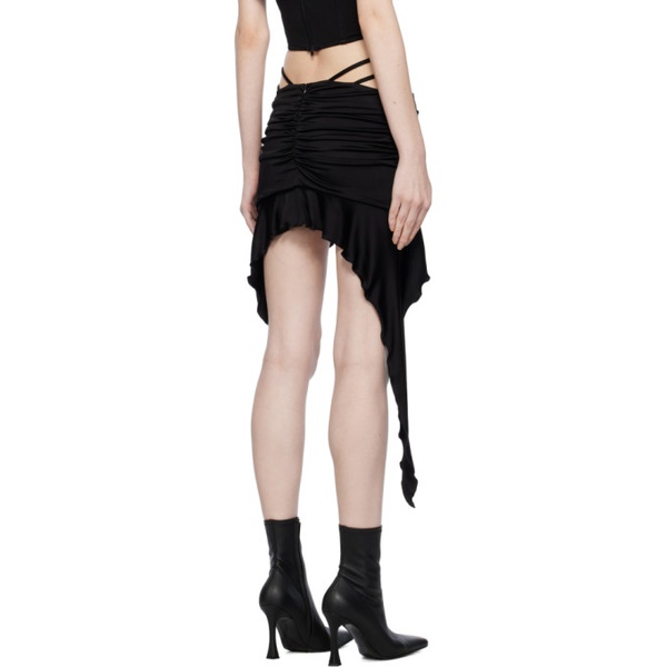  미스비헤이브 MISBHV Black Gathered Miniskirt 232937F090003