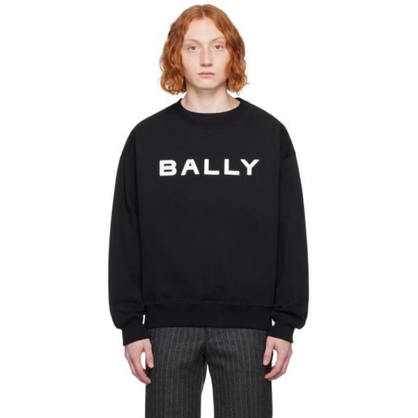  Bally Black Flocked Sweatshirt 232938M204004
