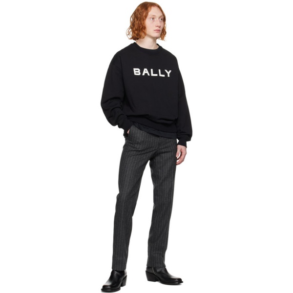  Bally Black Flocked Sweatshirt 232938M204004