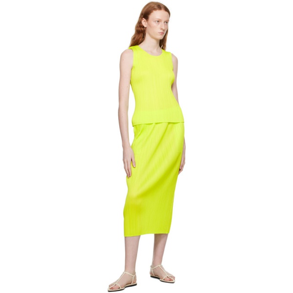  플리츠 플리즈 이세이 미야케 PLEATS PLEASE 이세이 미야케 ISSEY MIYAKE Green New Colorful Basics 3 Midi Skirt 232941F092007