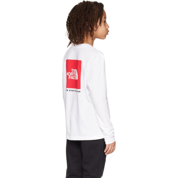  노스페이스 The North Face Kids Kids White Graphic Long Sleeve Big Kids T-Shirt 232945M703000