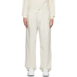 Emporio Armani 오프화이트 Off-White Pleated Trousers 232951M191012
