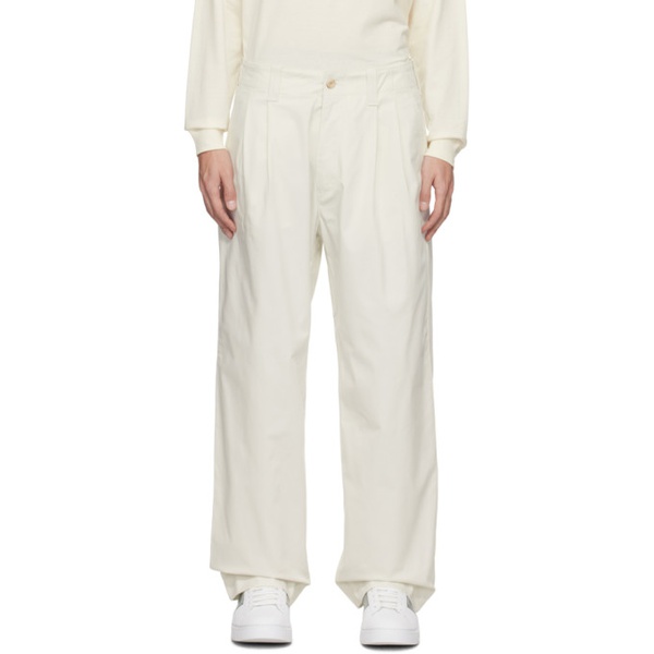  Emporio Armani 오프화이트 Off-White Pleated Trousers 232951M191012