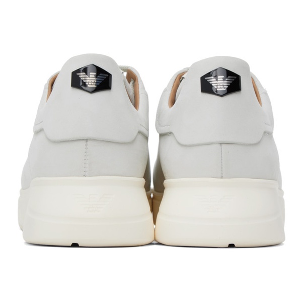  Emporio Armani 오프화이트 Off-White Plaque Sneakers 232951M237001