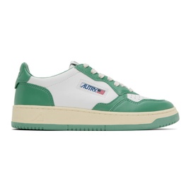 AUTRY White & Green Medalist Low Sneakers 232954M237013