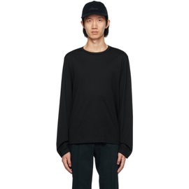 브리오니 Brioni Black Embroidered Long Sleeve T-Shirt 232959M213008