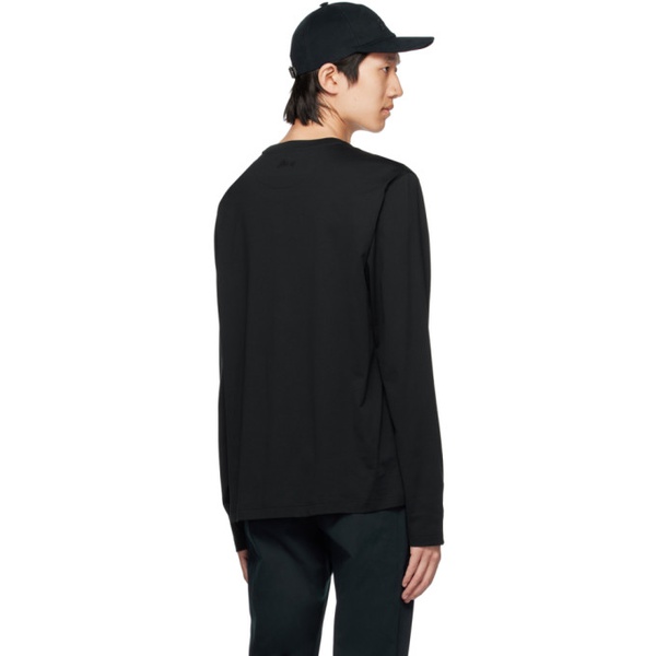  브리오니 Brioni Black Embroidered Long Sleeve T-Shirt 232959M213008