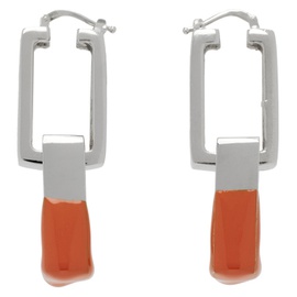 헤론 프레스톤 Heron Preston Silver & Orange Dip Dye Chain Earrings 232967F022000