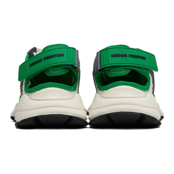  헤론 프레스톤 Heron Preston Green & Gray Block Stepper Sandal Sneakers 232967F128001