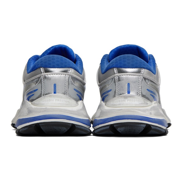  헤론 프레스톤 Heron Preston Gray & Blue Block Stepper Vintage Sneakers 232967F128002