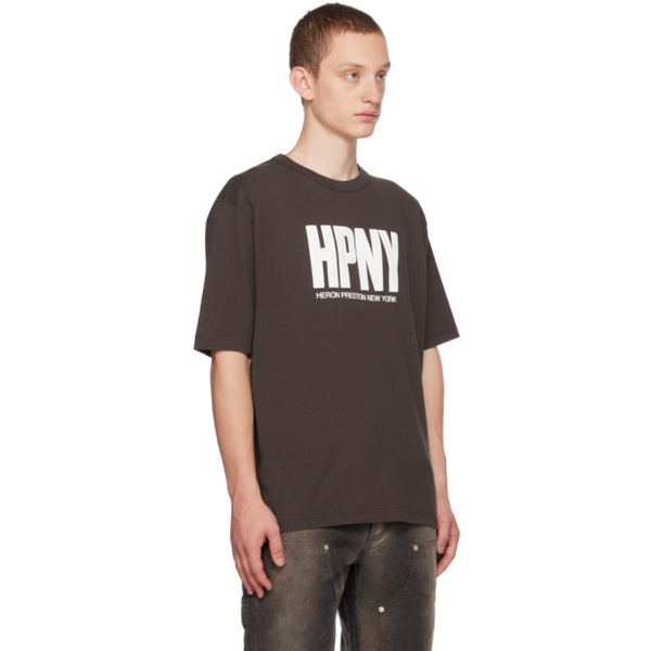  헤론 프레스톤 Heron Preston Brown HPNY T-Shirt 232967M213005