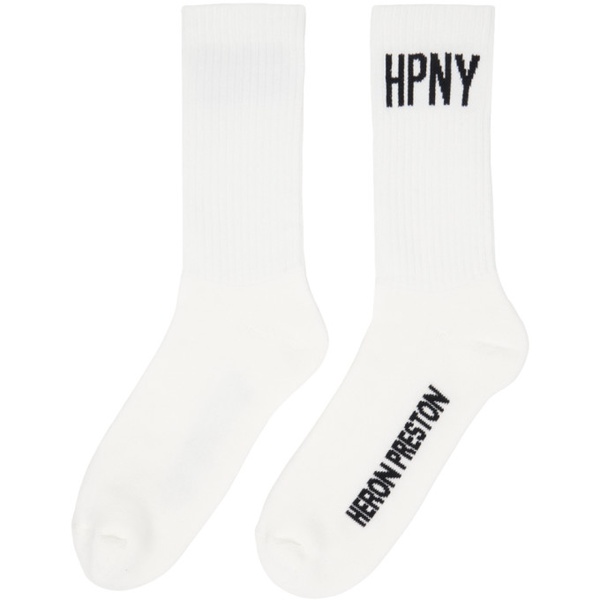  헤론 프레스톤 Heron Preston White HPNY Socks 232967M220000