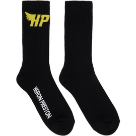헤론 프레스톤 Heron Preston Black & Yellow HP Fly Socks 232967M220005